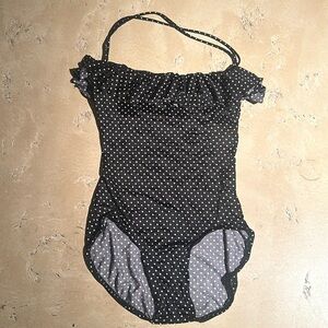 SALE! Rare Bill Blass retro Vintage retro polka dot ruffle one piece swim suit